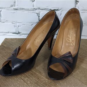 Mabel Julianelli Leather heels, Black and brown leather pumps, 1950s high heels